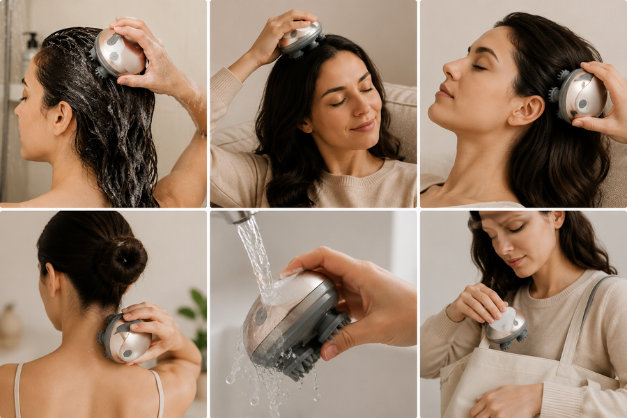 Enjoying the scalp massage